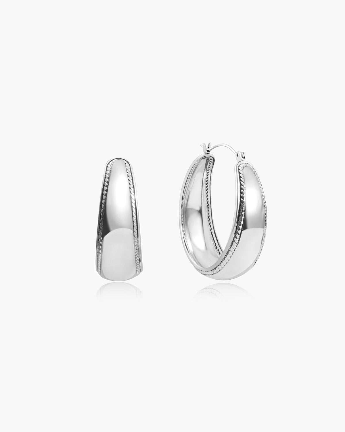 Orin Medium Hoop Earrings in Silver