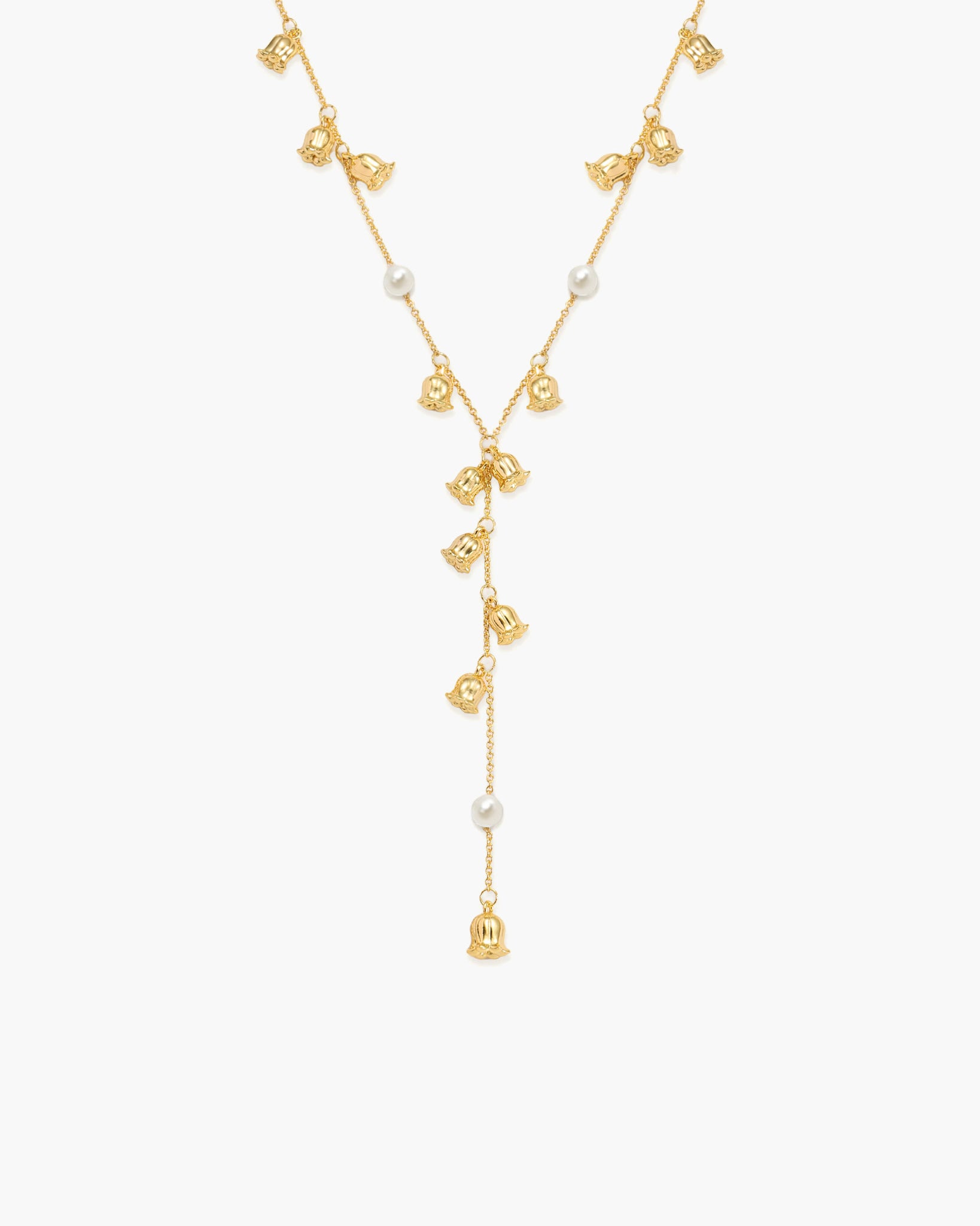 Lily of the Valley Pearl Lariat Necklace | en route jewelry