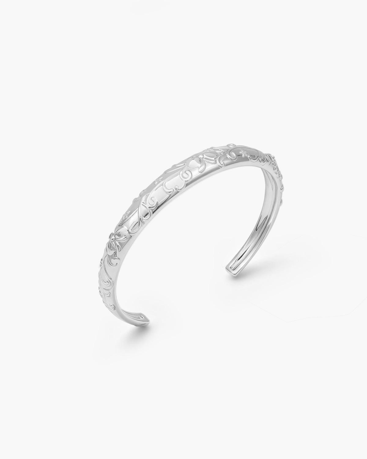 Serenade of Orchid Dome Bangle in Silver