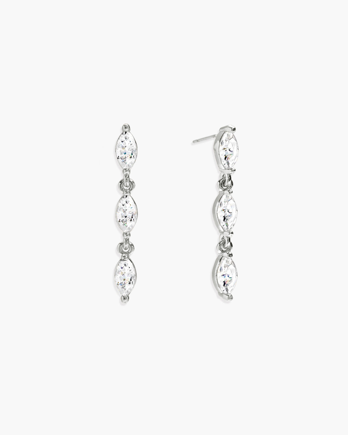 Pendientes Marquise de Cristal en Plata