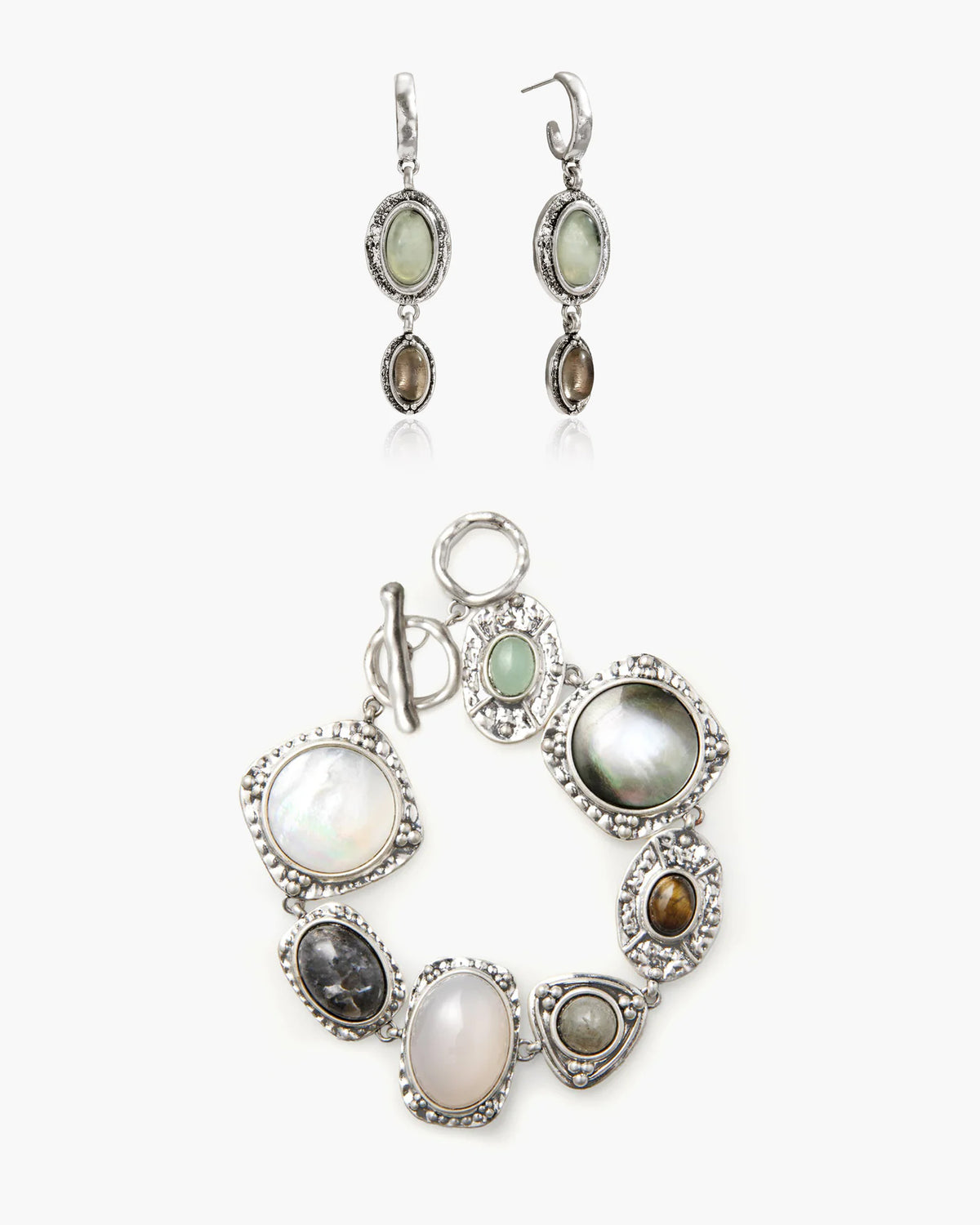 Set Bracciale Athena & Orecchini Amuleto di Muschio