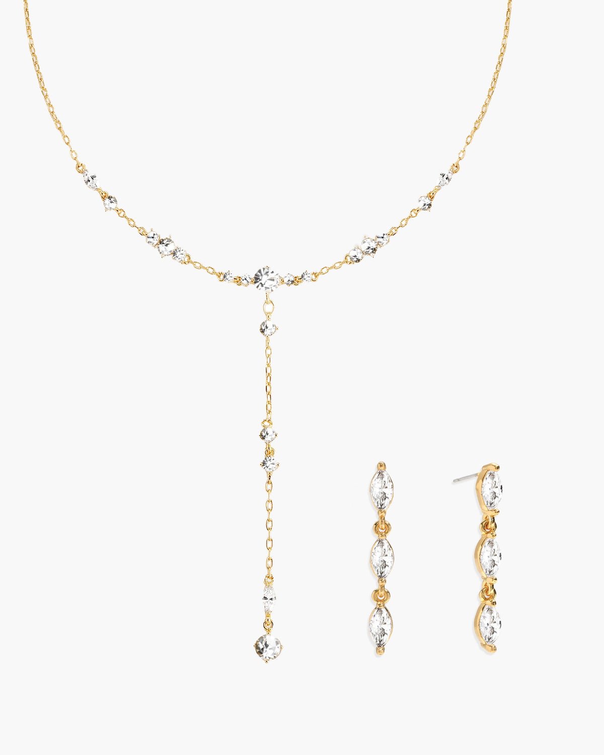 Adriana Necklace & Crystal Marquise Earrings Set