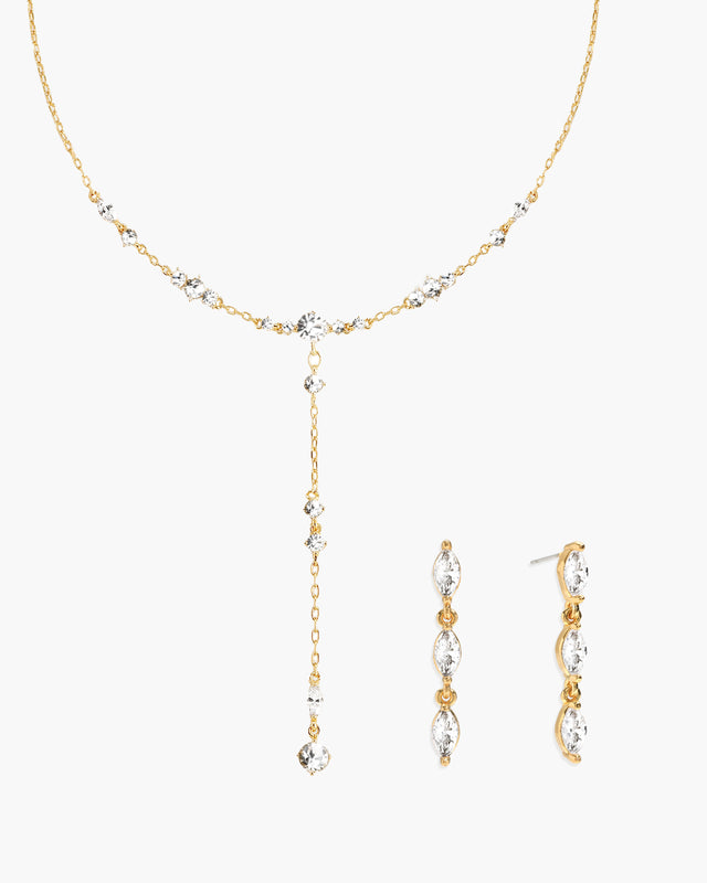 Adriana Necklace & Crystal Marquise Earrings Set - En Route Jewelry