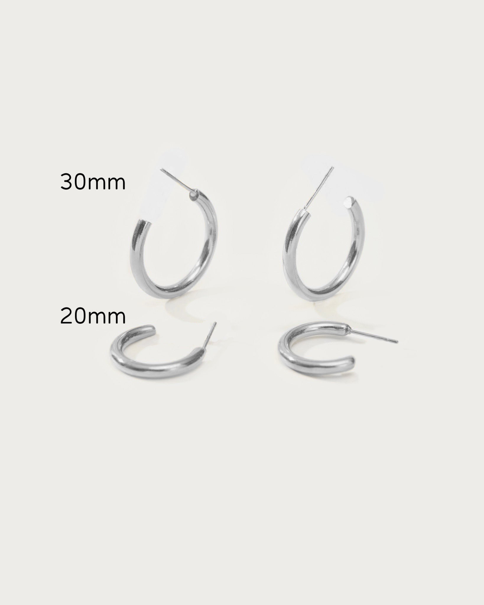 Boucles d'oreilles créoles sans fin de 20 mm en argent