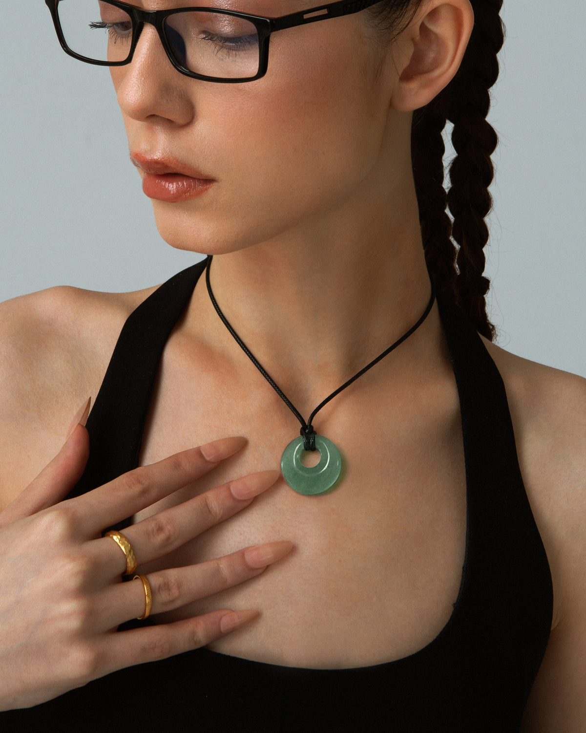 Green Aventurine Cord Necklace - En Route Jewelry