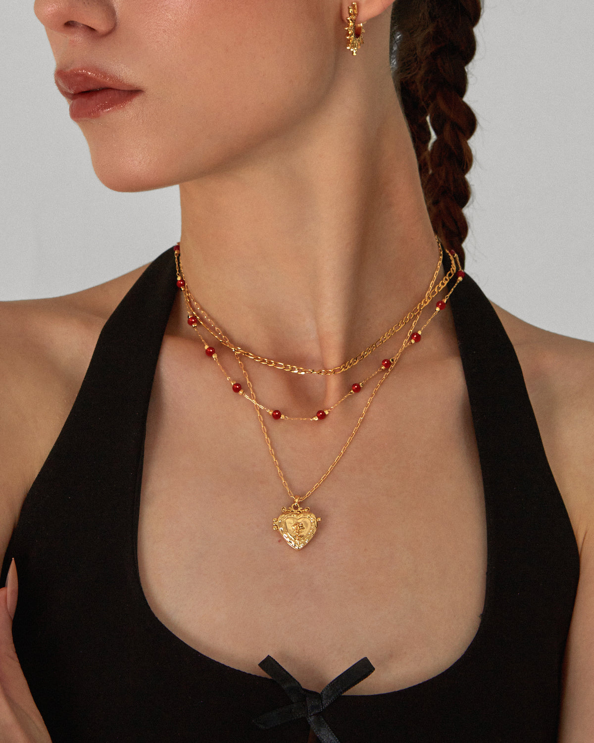 Collana rossa con perline