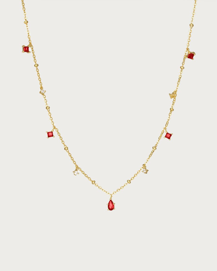 Elysee Necklace in Garnet Red