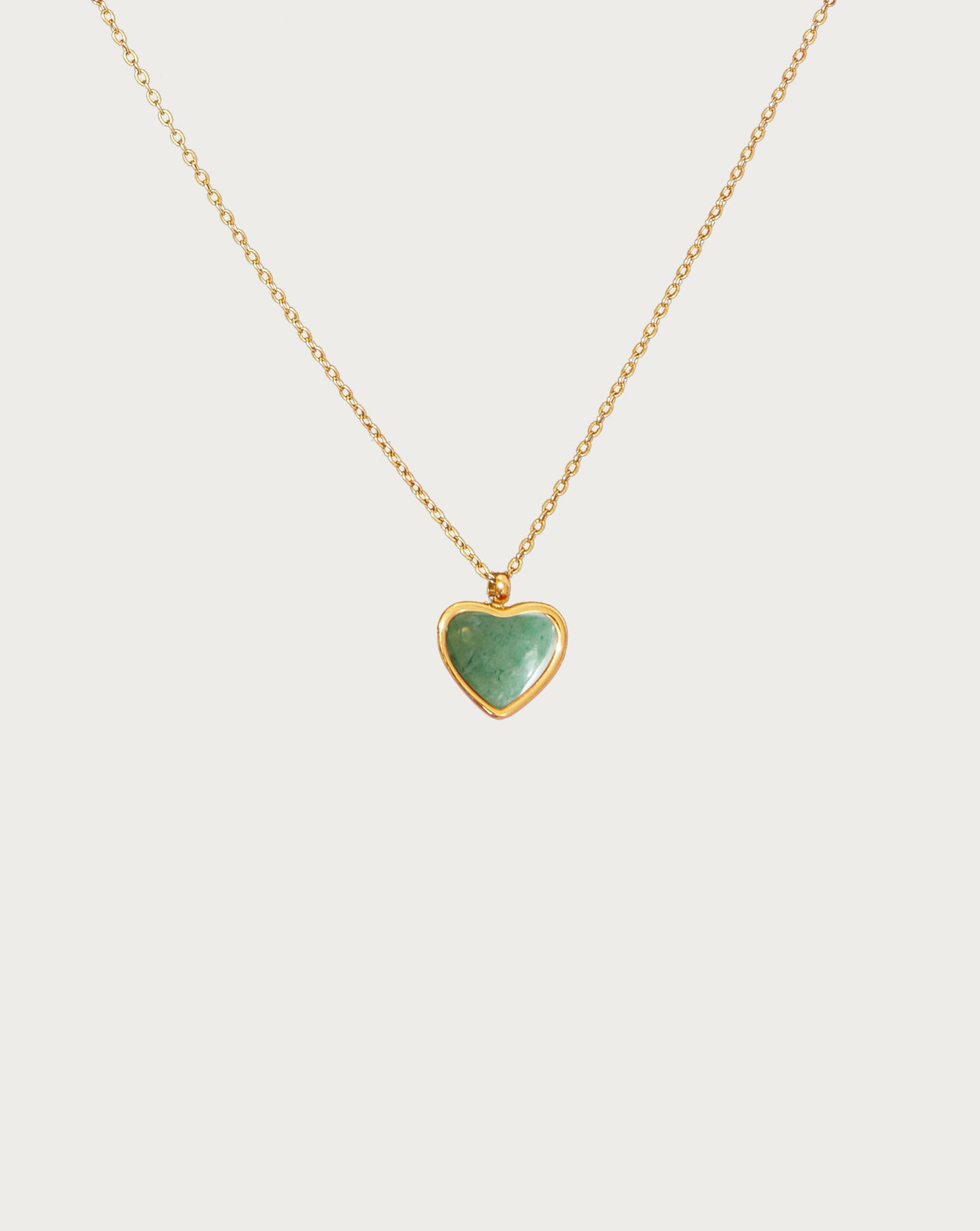 Green Aventurine Heart Collar