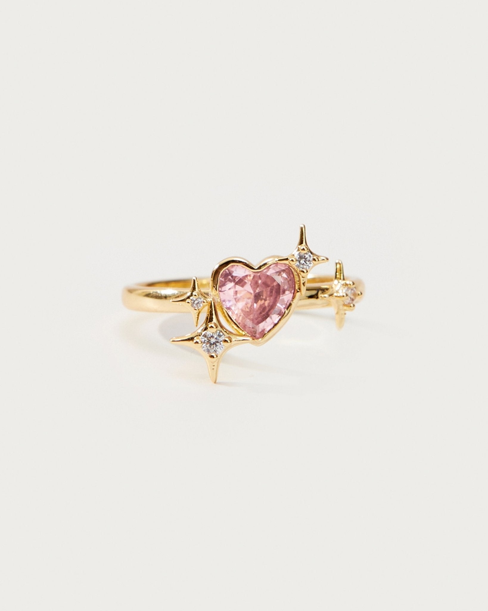 Sparkle Heart Anillo in Gold