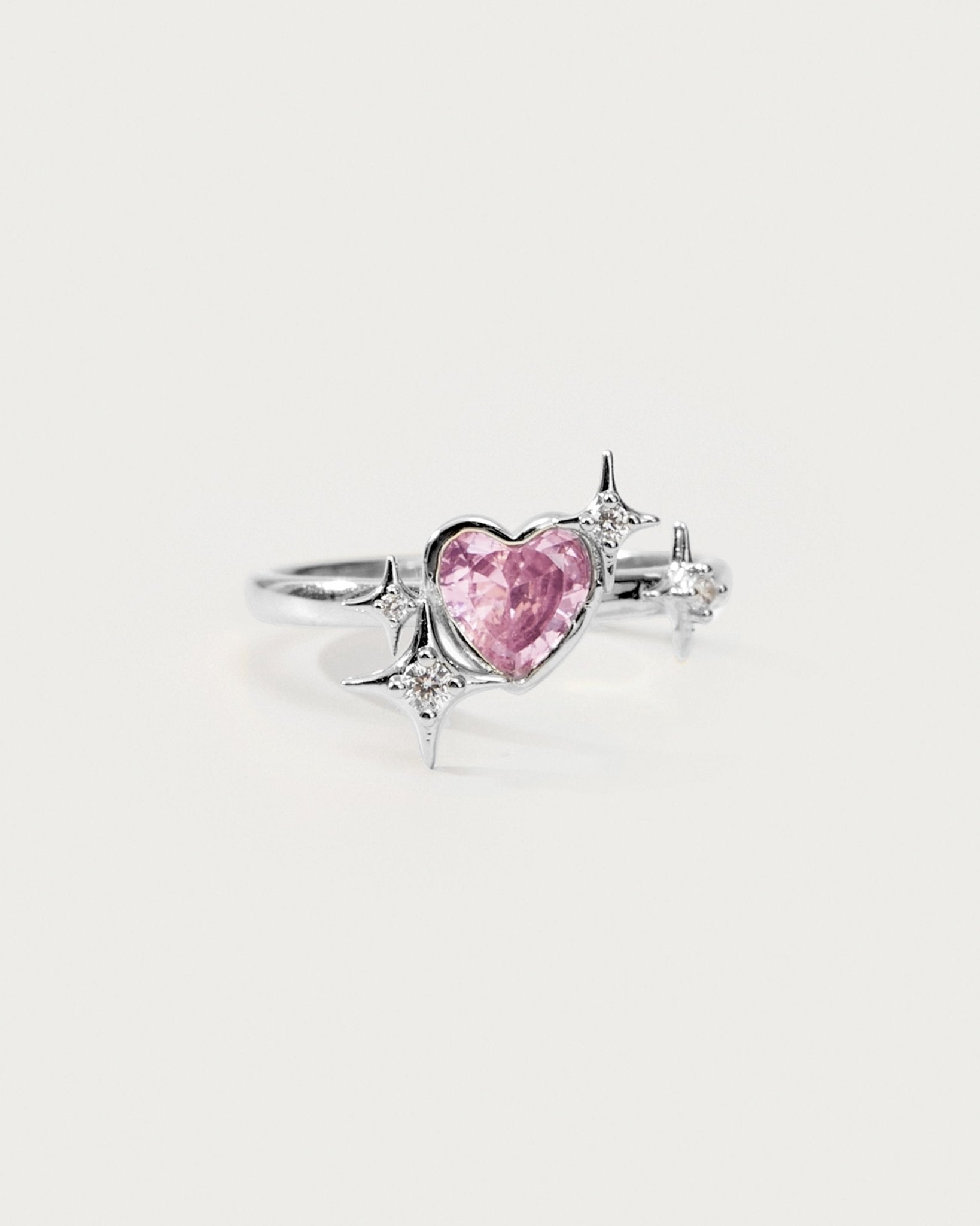 Sparkle Heart Bague in Silver