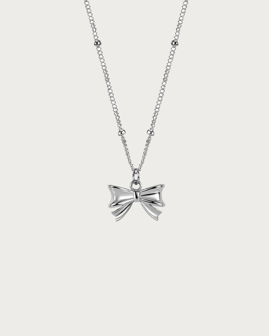 Bow Necklace in Silver