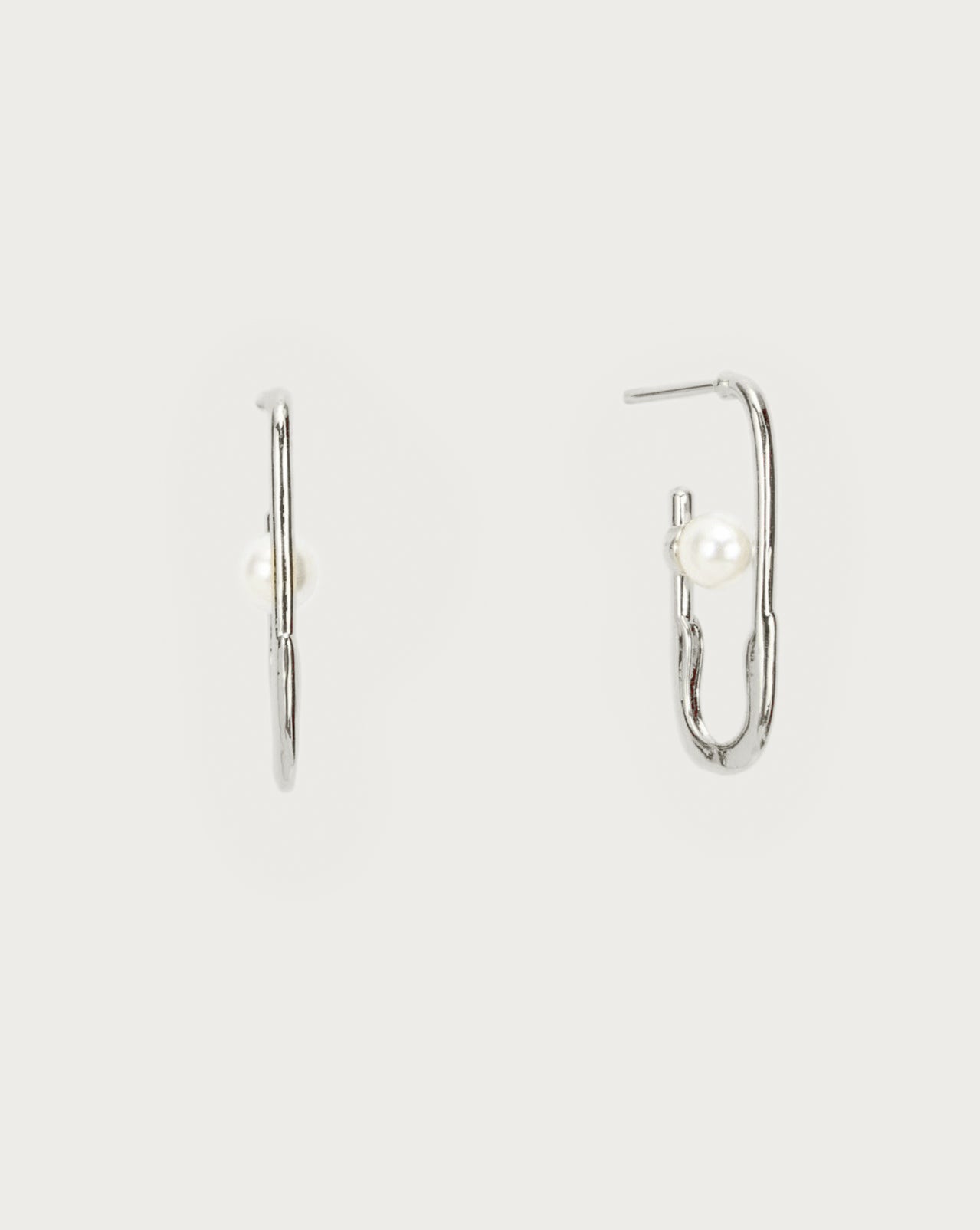 Silver Mini Safety Pin Earrings
