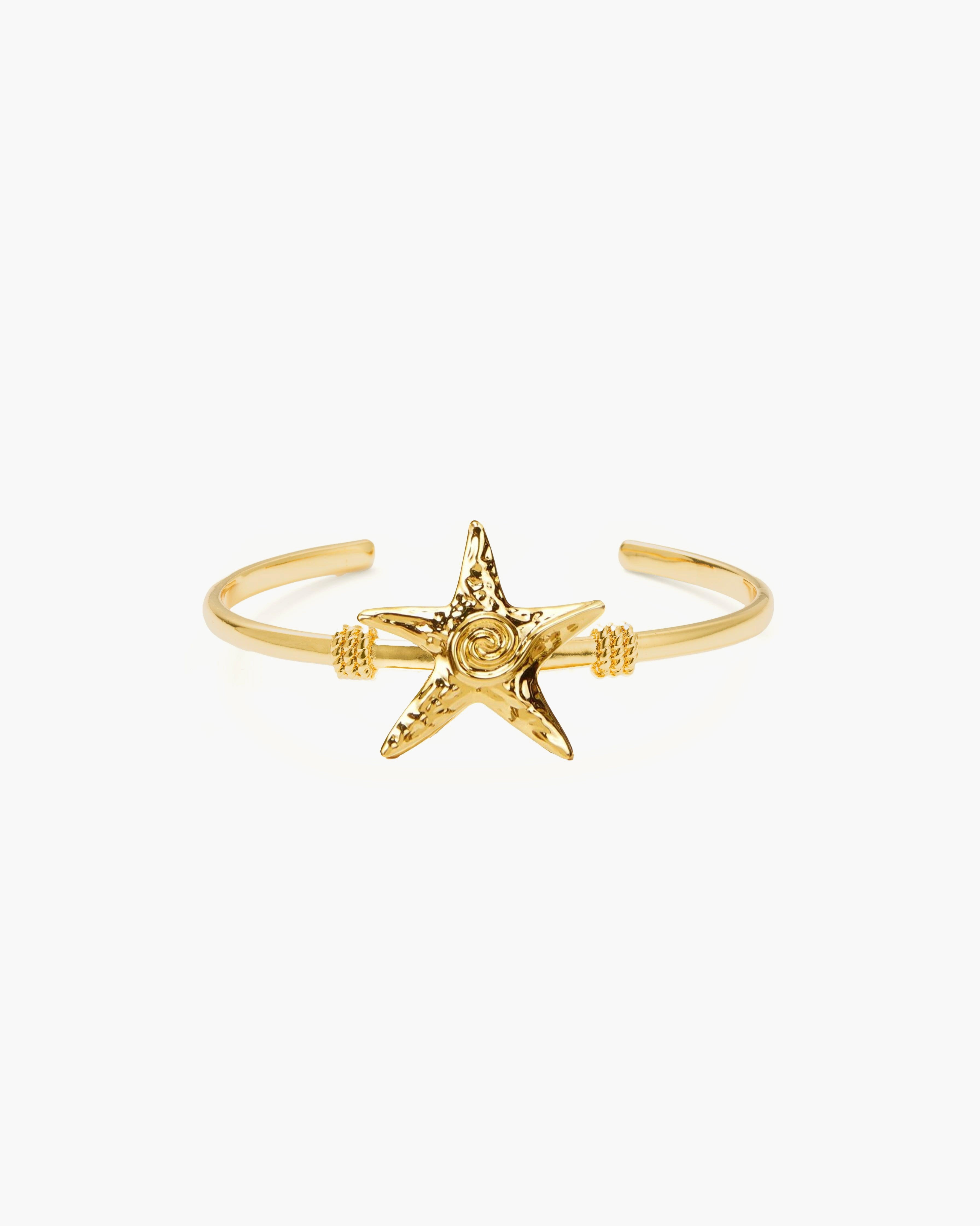 Gold Starfish Bangle - En Route Jewelry