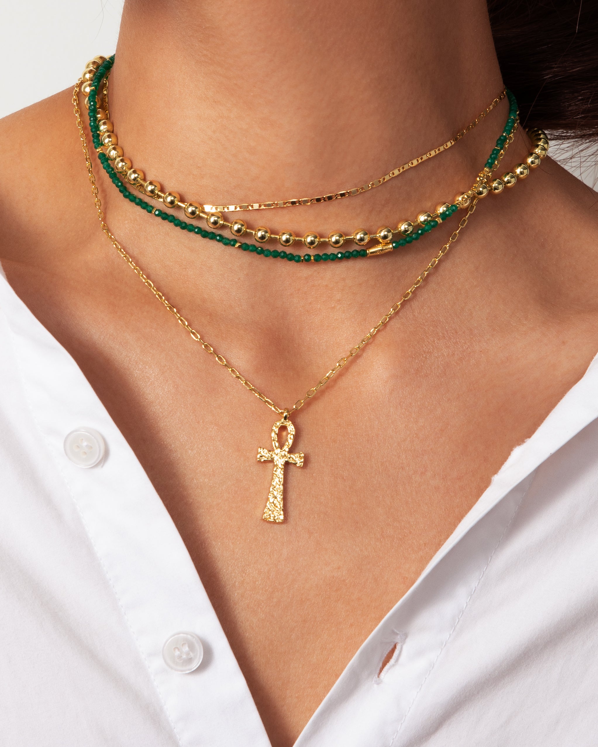 Collier Ankh texturé