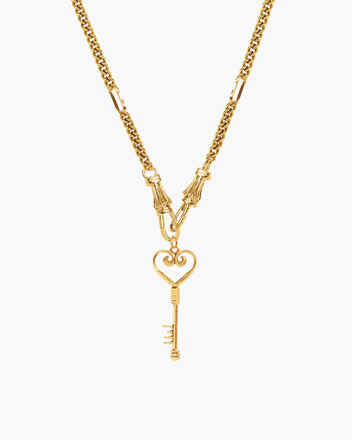 Deco Clasp Chain Necklace in Gold - En Route Jewelry