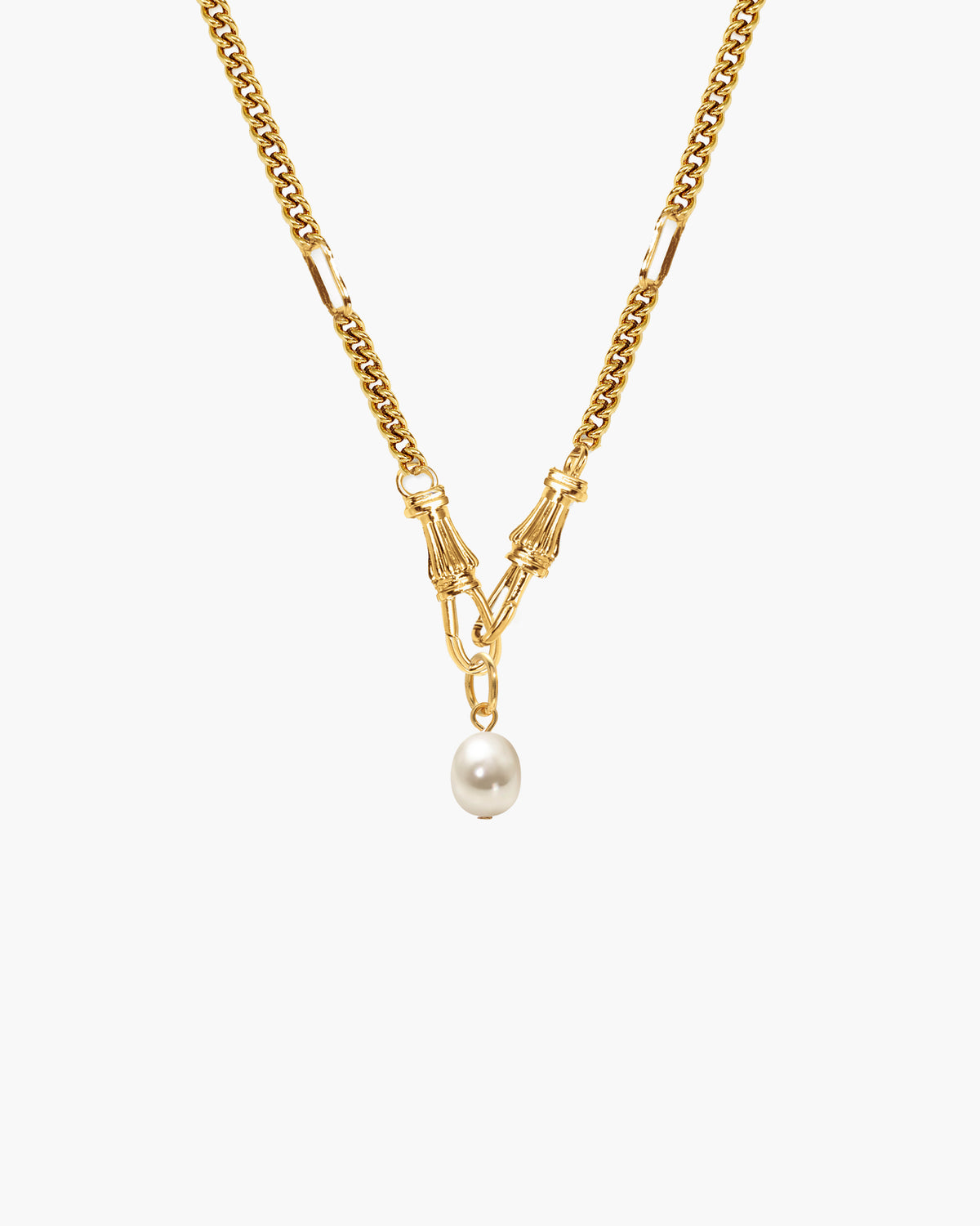 Collier chaîne à fermoir décoratif en or