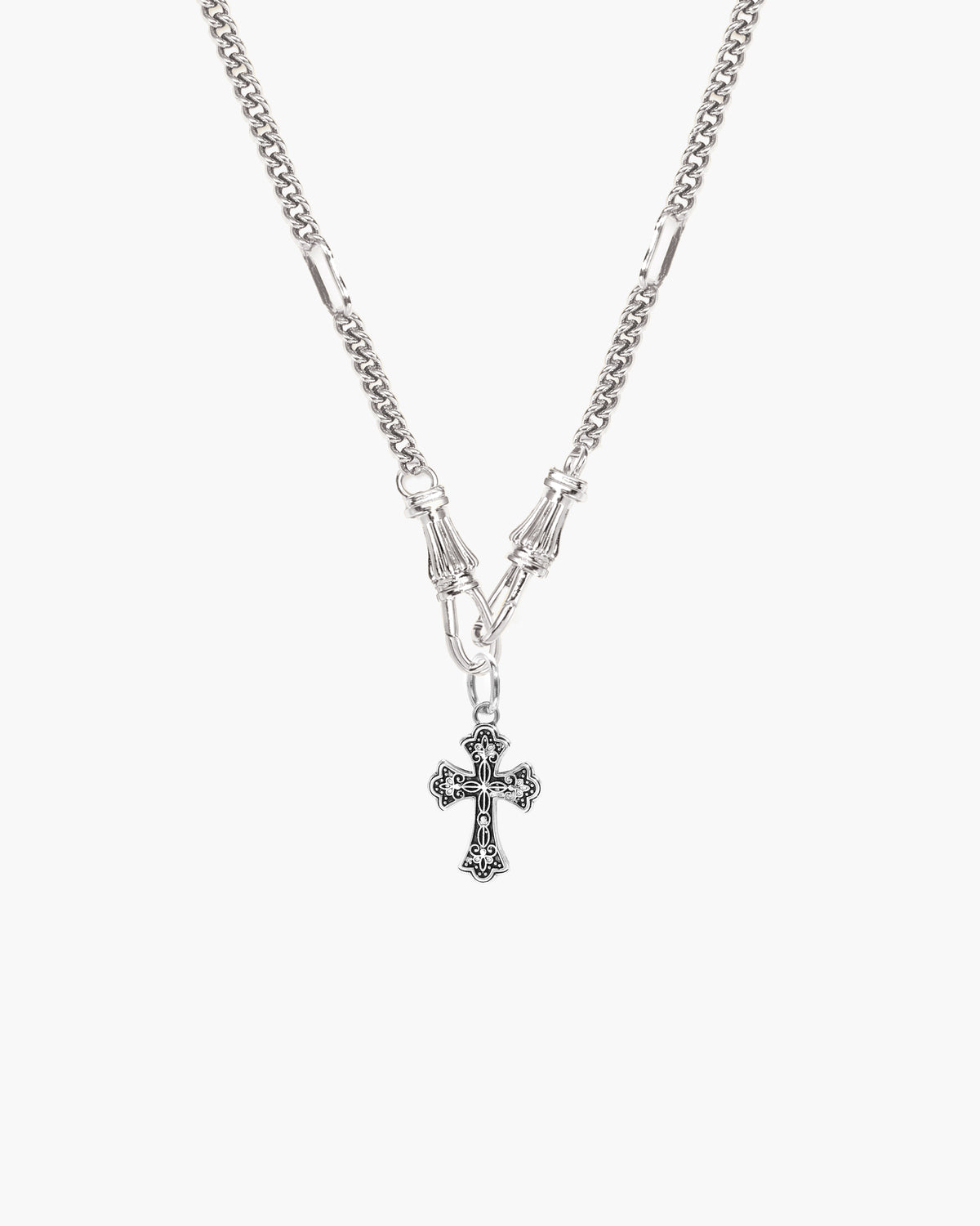 Collier chaîne à fermoir décoratif en or