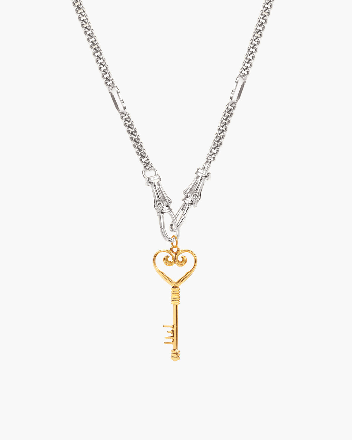 Deco Clasp Chain Necklace in Gold - En Route Jewelry