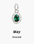 Birthstone Charm in Silver - May - emerald
