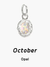 Geburtsstein-Charm aus Silber – Oktober – Opal
