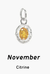 Geburtsstein-Charm aus Silber – November – Citrin