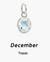 Geburtsstein-Charm aus Silber – Dezember – Topas