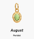 Charm de piedra de nacimiento en oro - agosto - peridoto
