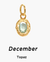 Charm de piedra de nacimiento en oro - diciembre - topacio