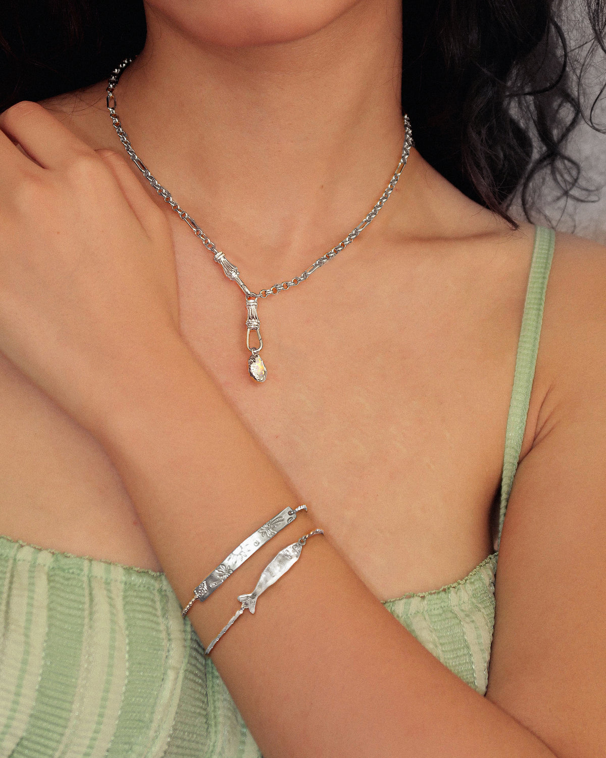 Sardellenarmband aus Silber