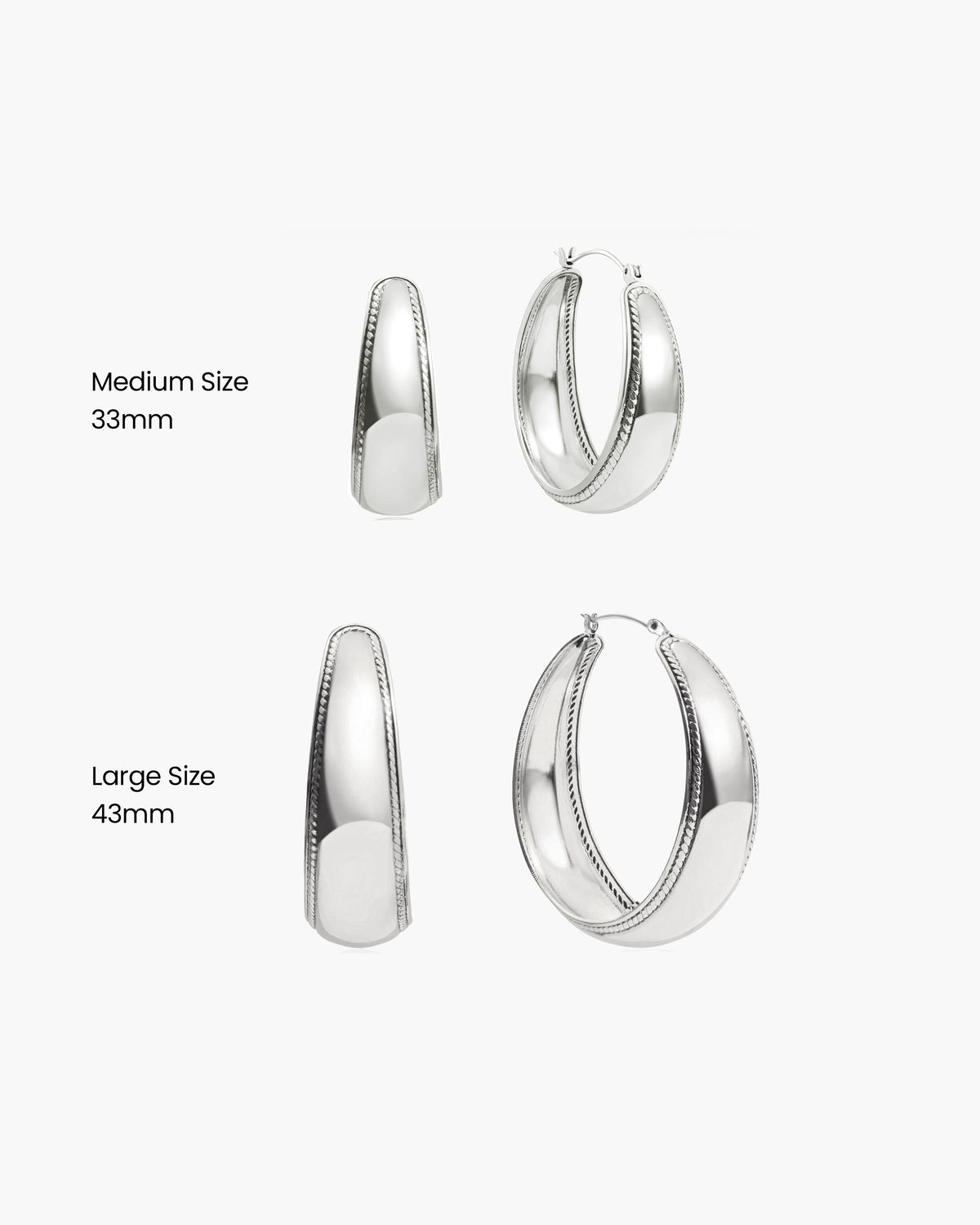 Orin Medium Hoop Earrings in Silver