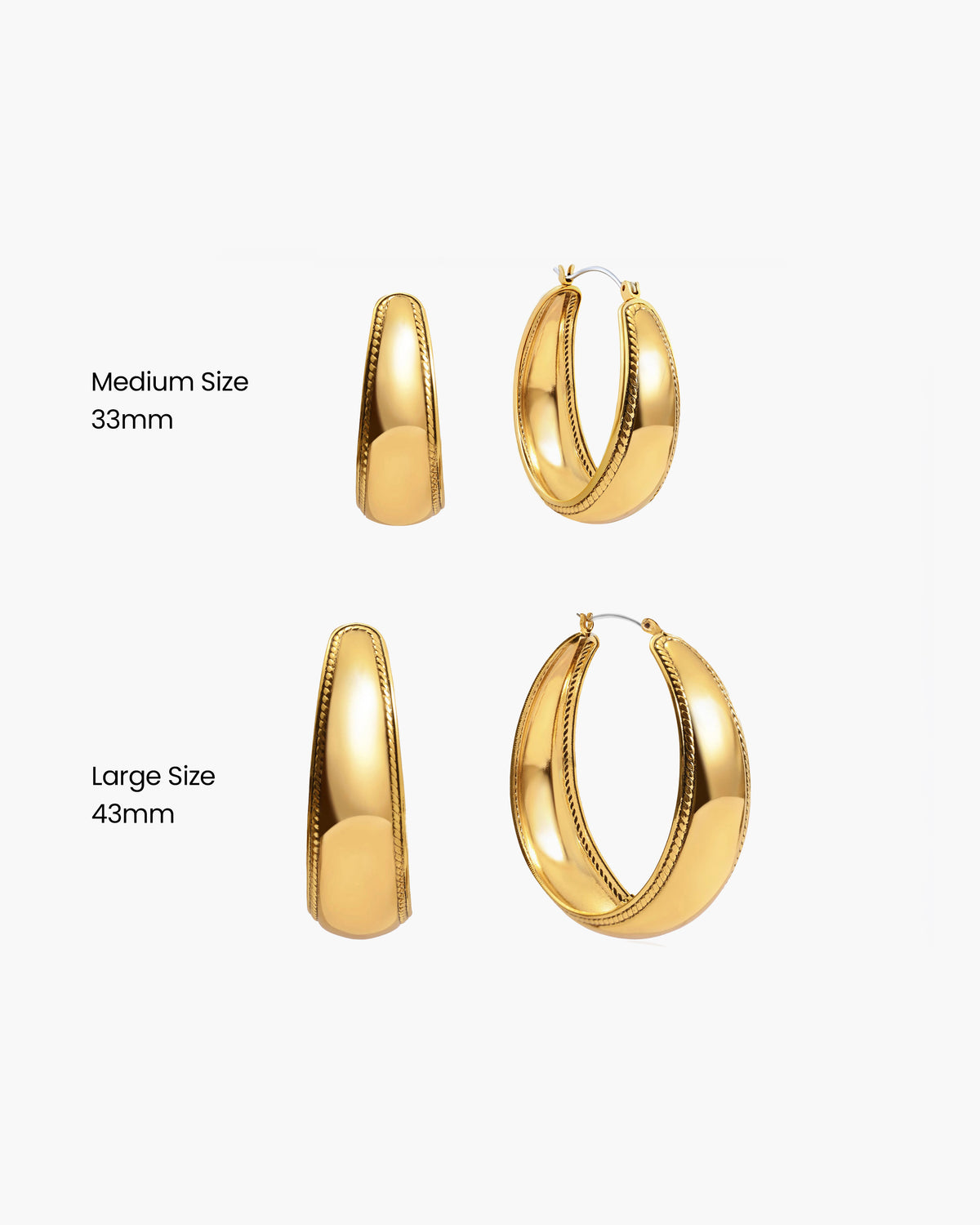 Orin Medium Hoop Earrings in Gold
