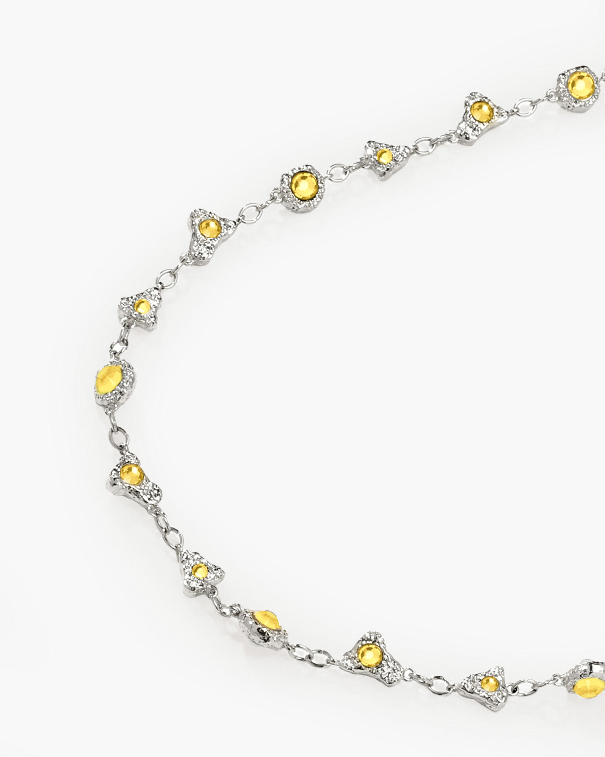 Lemon Crystal Long Chain in Silver - en route jewelry