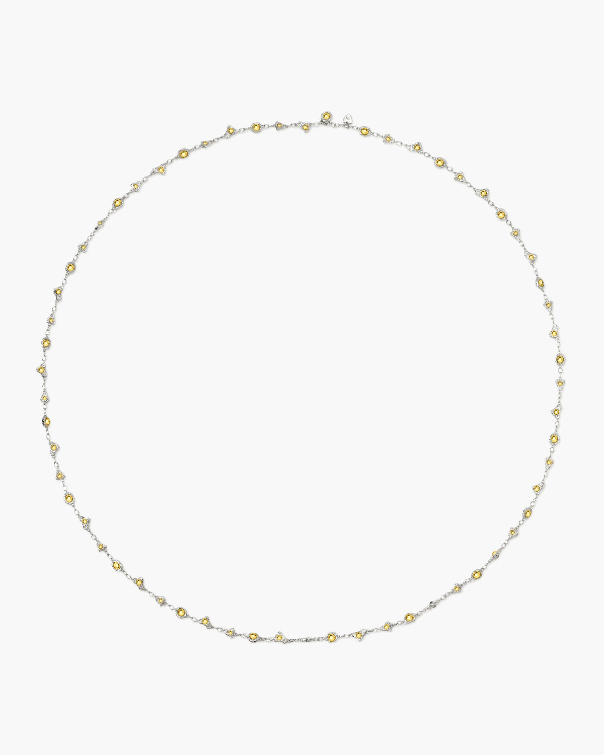 Lemon Crystal Long Chain in Silver - en route jewelry