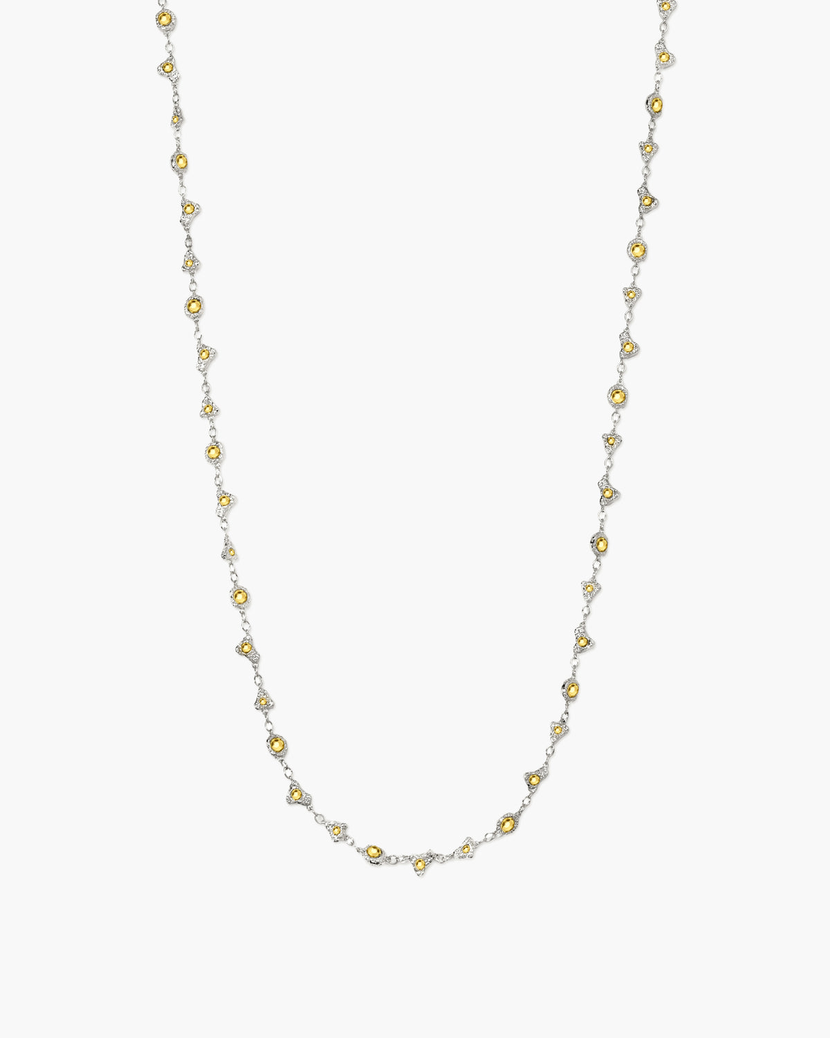 Lemon Crystal Long Chain in Silver - en route jewelry