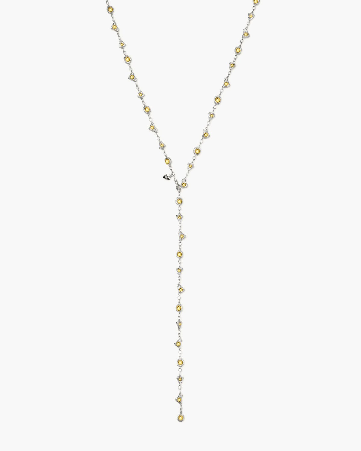 Lemon Crystal Long Chain in Silver - en route jewelry