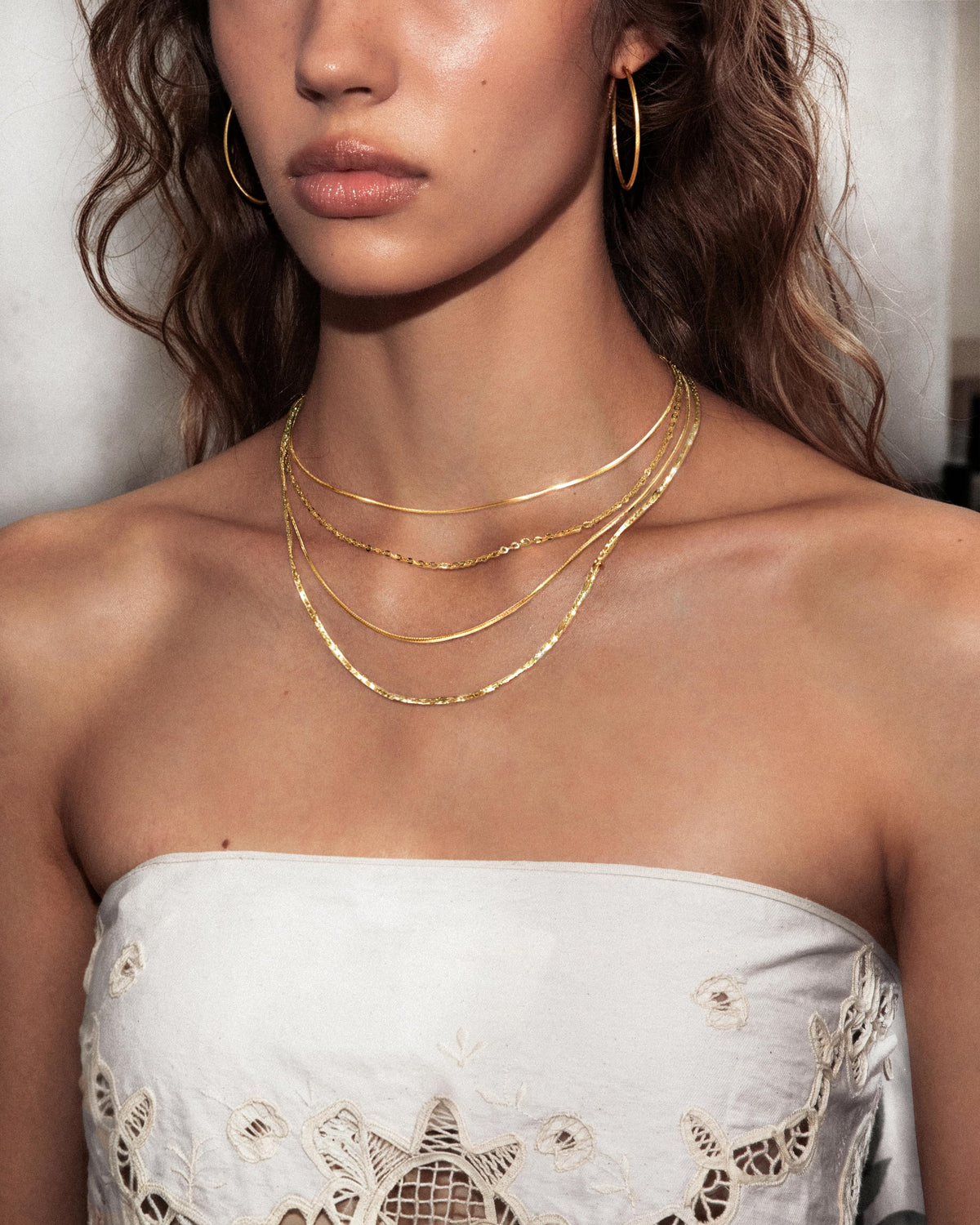 Isla Multi Layer Chain Necklace in Gold - en route jewelry