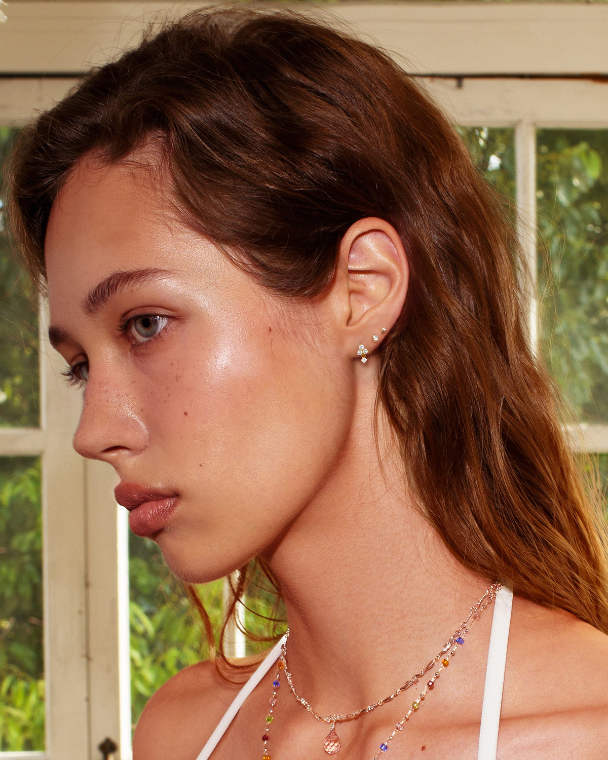 Fleur Trio Drop Stud Earrings
