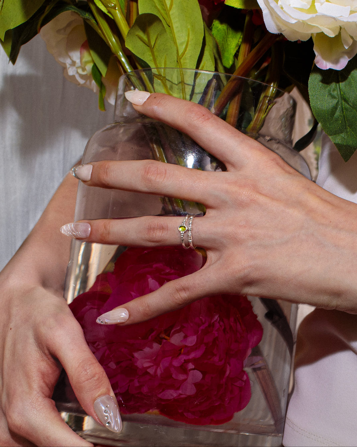 Oasis ringenduo in zilver