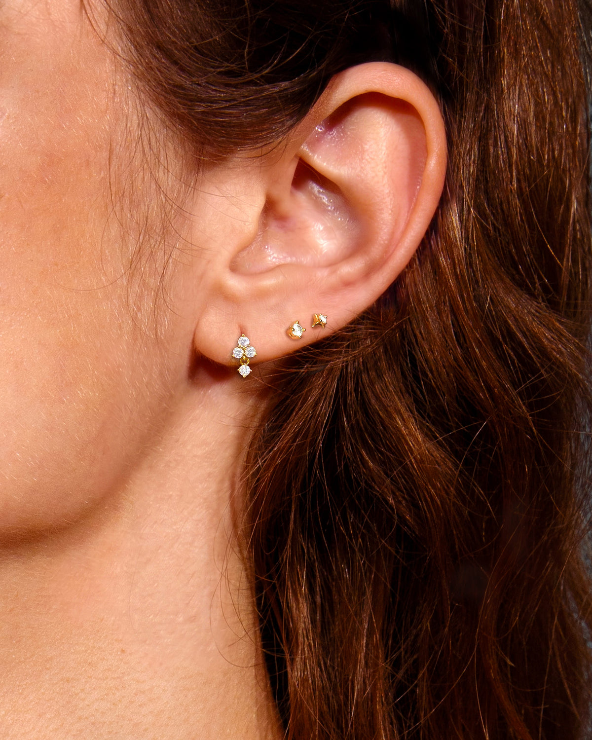 Fleur Trio Drop Stud Earrings