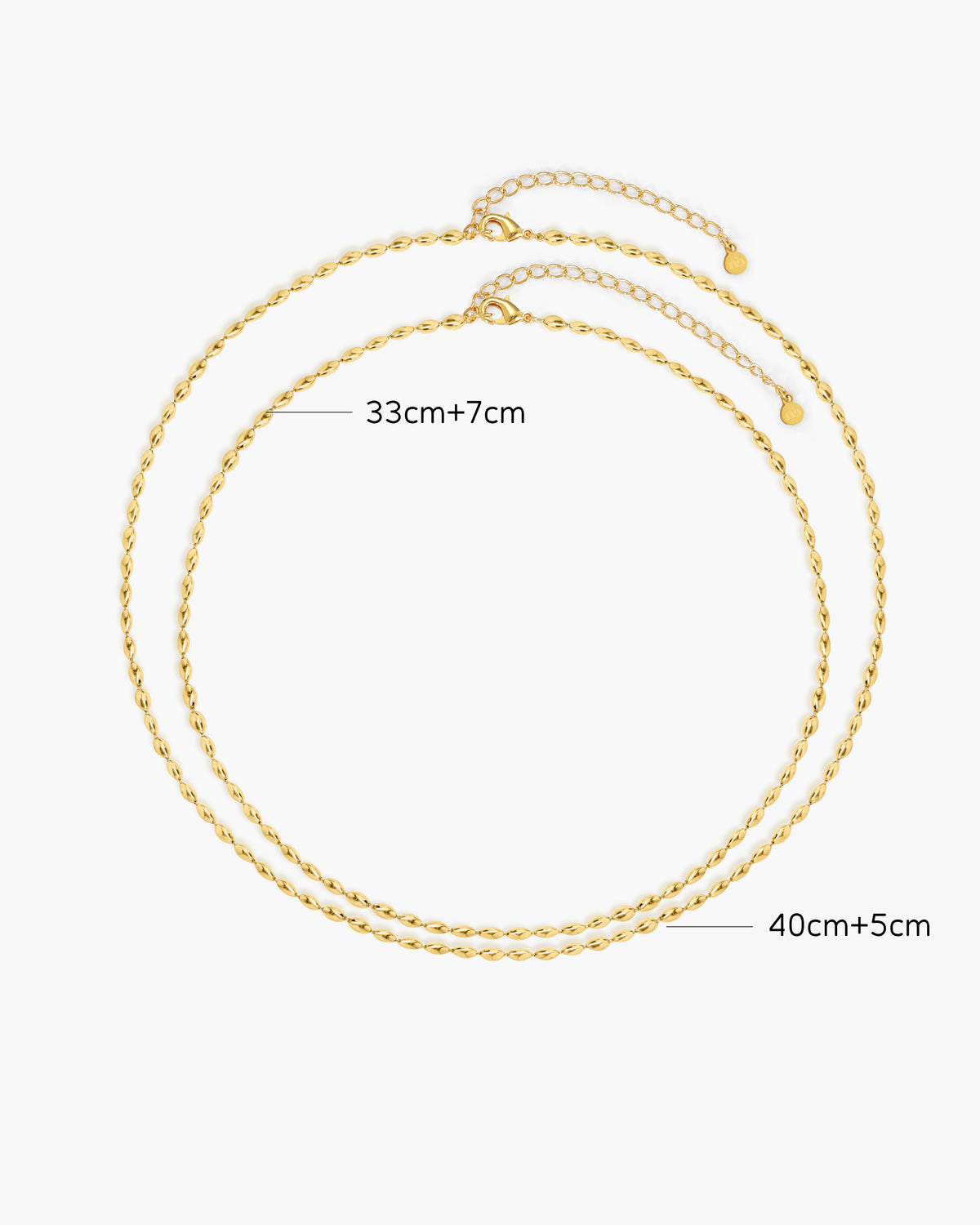 Collar de mini cuentas metálicas en oro