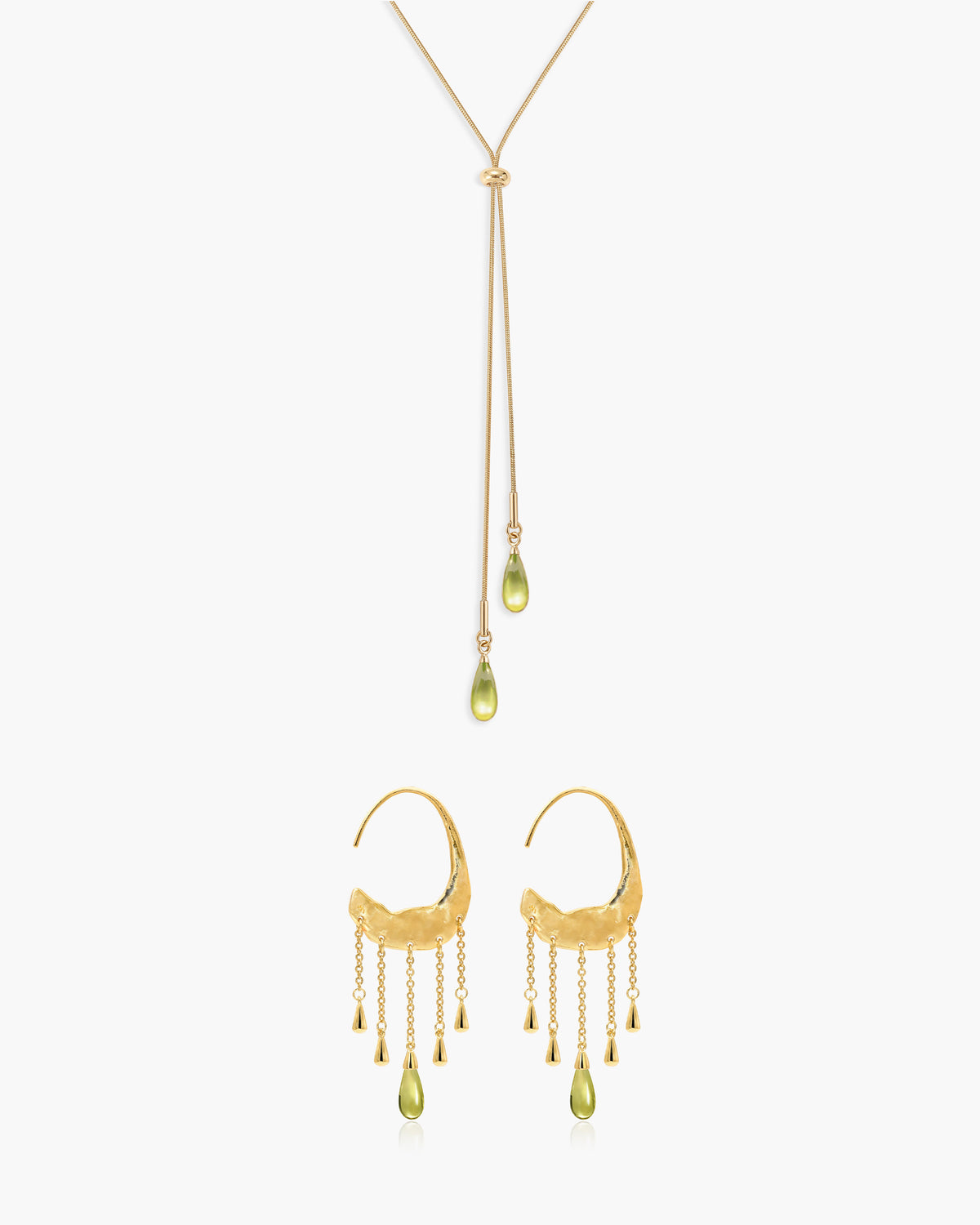 Wassertropfen-Lariat-Halskette mit Verschiebeverschluss