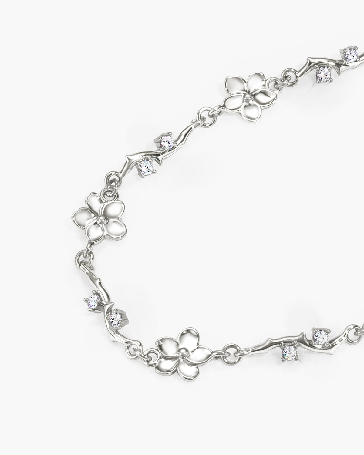 Pulsera floral Ivy en plata