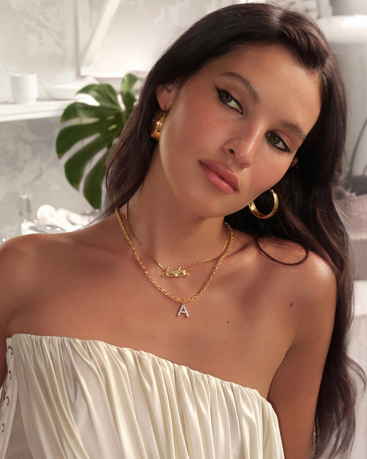 Pavé Initial Chain Necklace