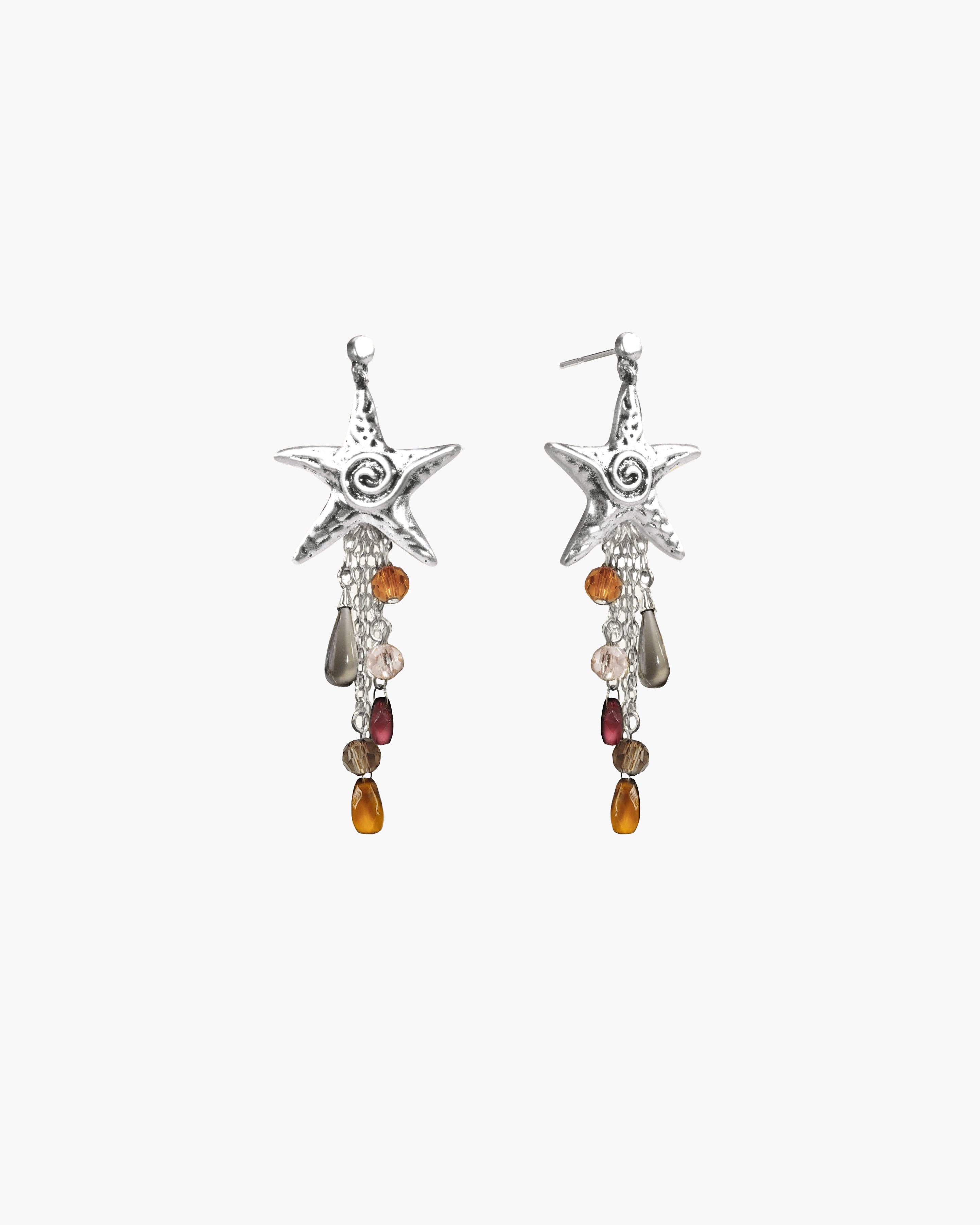 Seaside Nomad Starfish Earrings in Silver