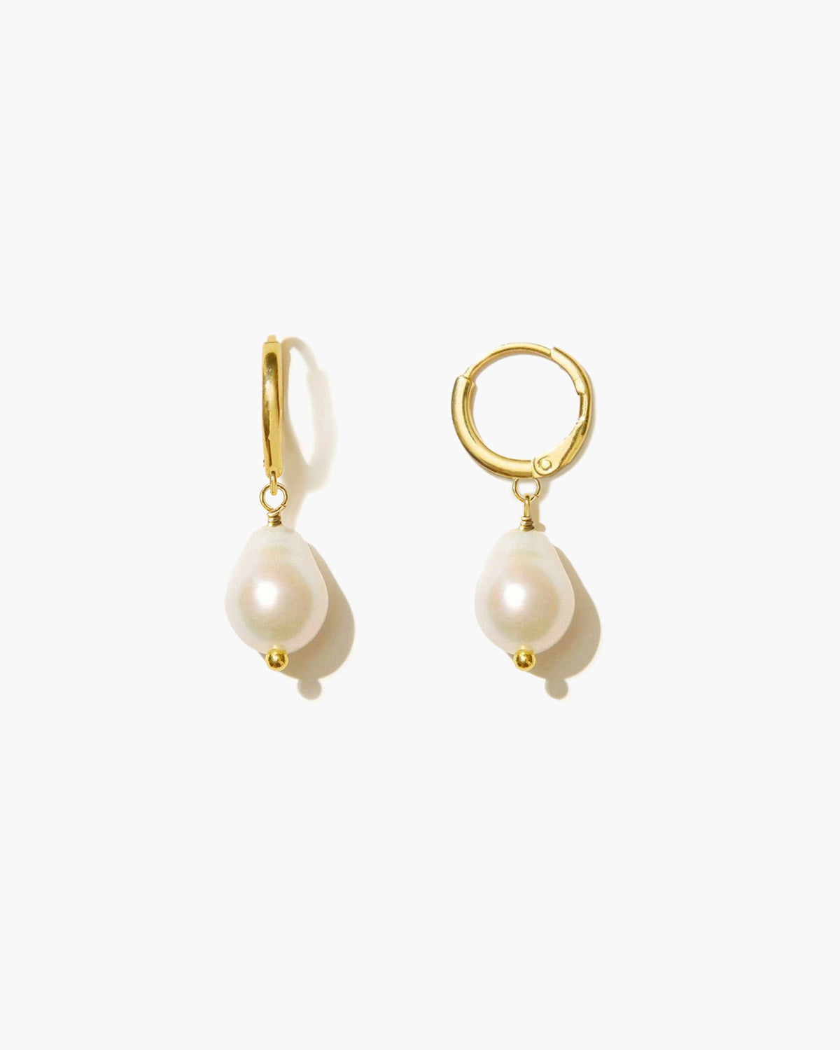 Pearl Hoop Earrings - en route jewelry
