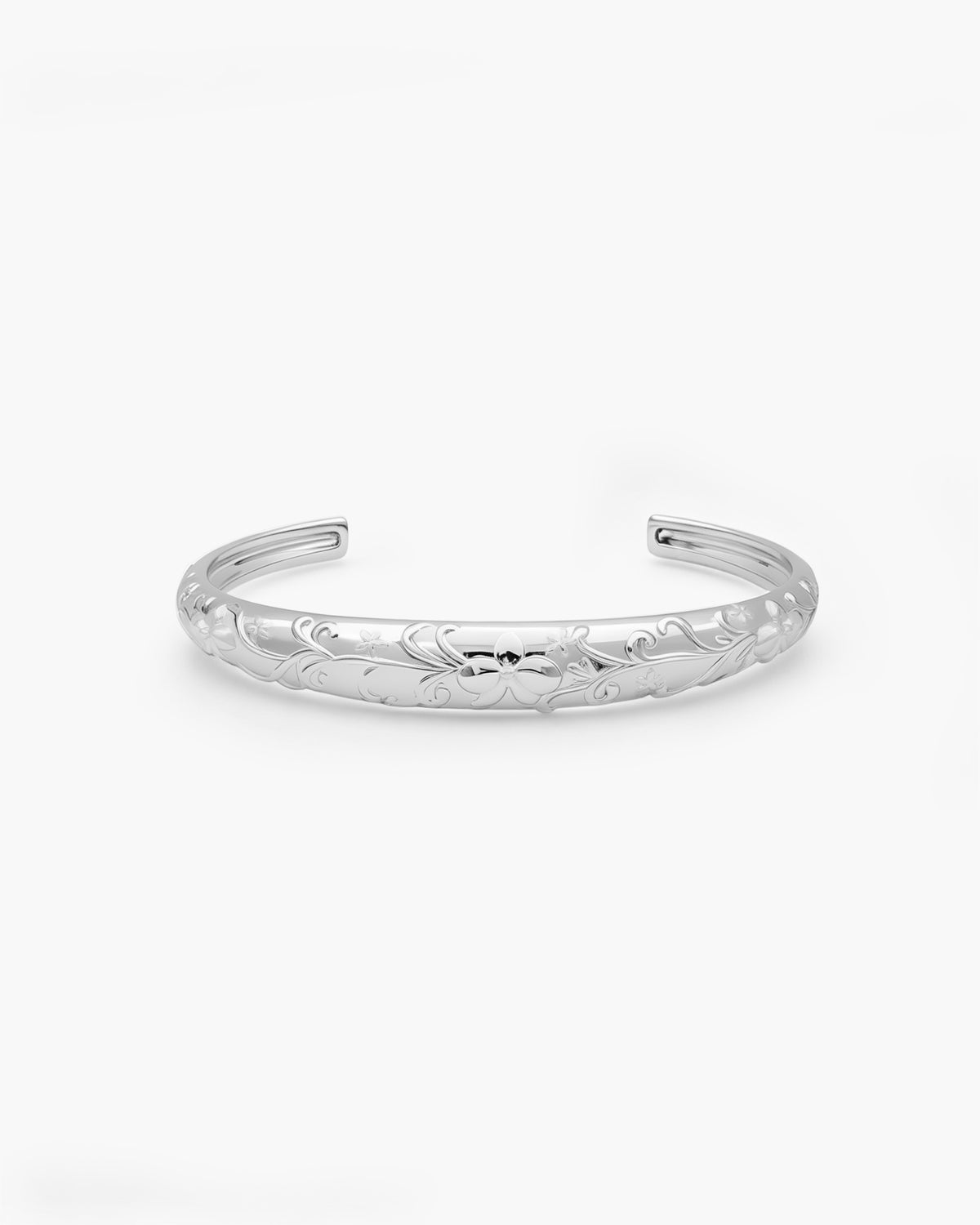 Serenade of Orchid Dome Bangle in Silver