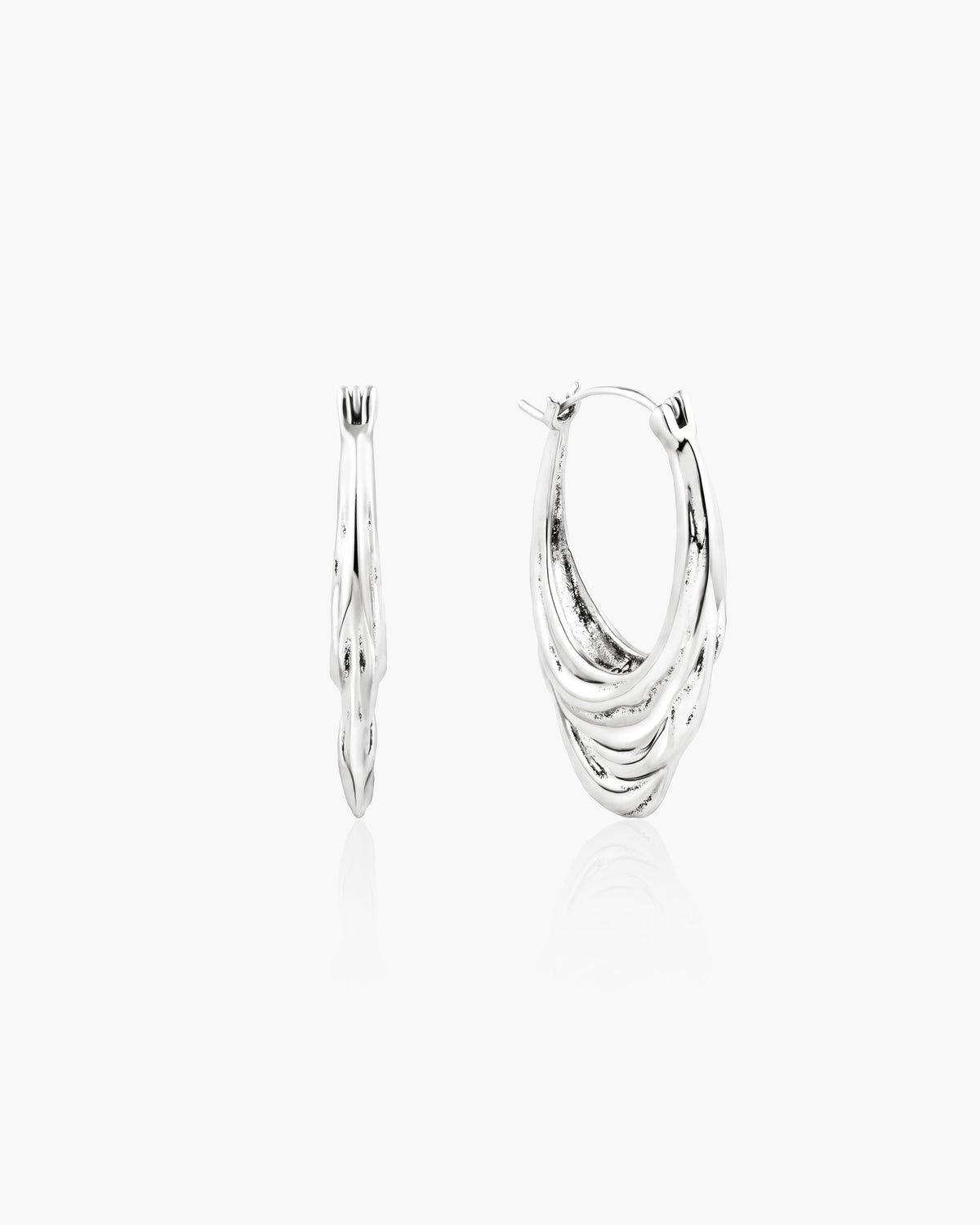 Liquid Shell Hoop Earrings in Gold - en route jewelry