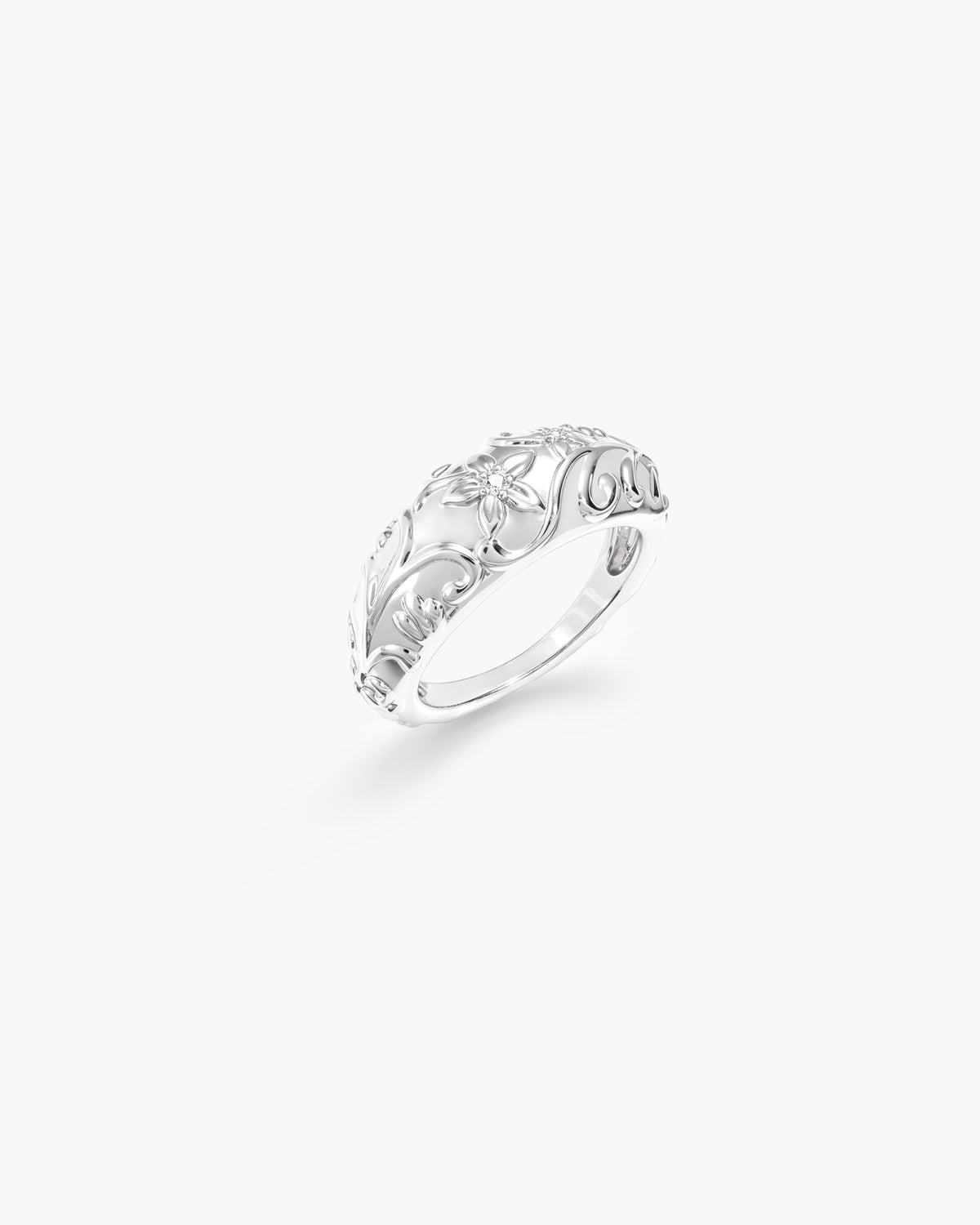 Wild-Lily-Dom-Ring in Silber