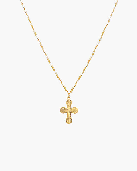 Mini Cross Pendant Necklace | Dainty Everyday Pendant | en route