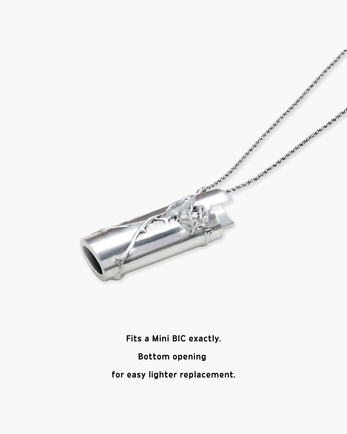 Wild Rose Lighter Case Pendant Necklace